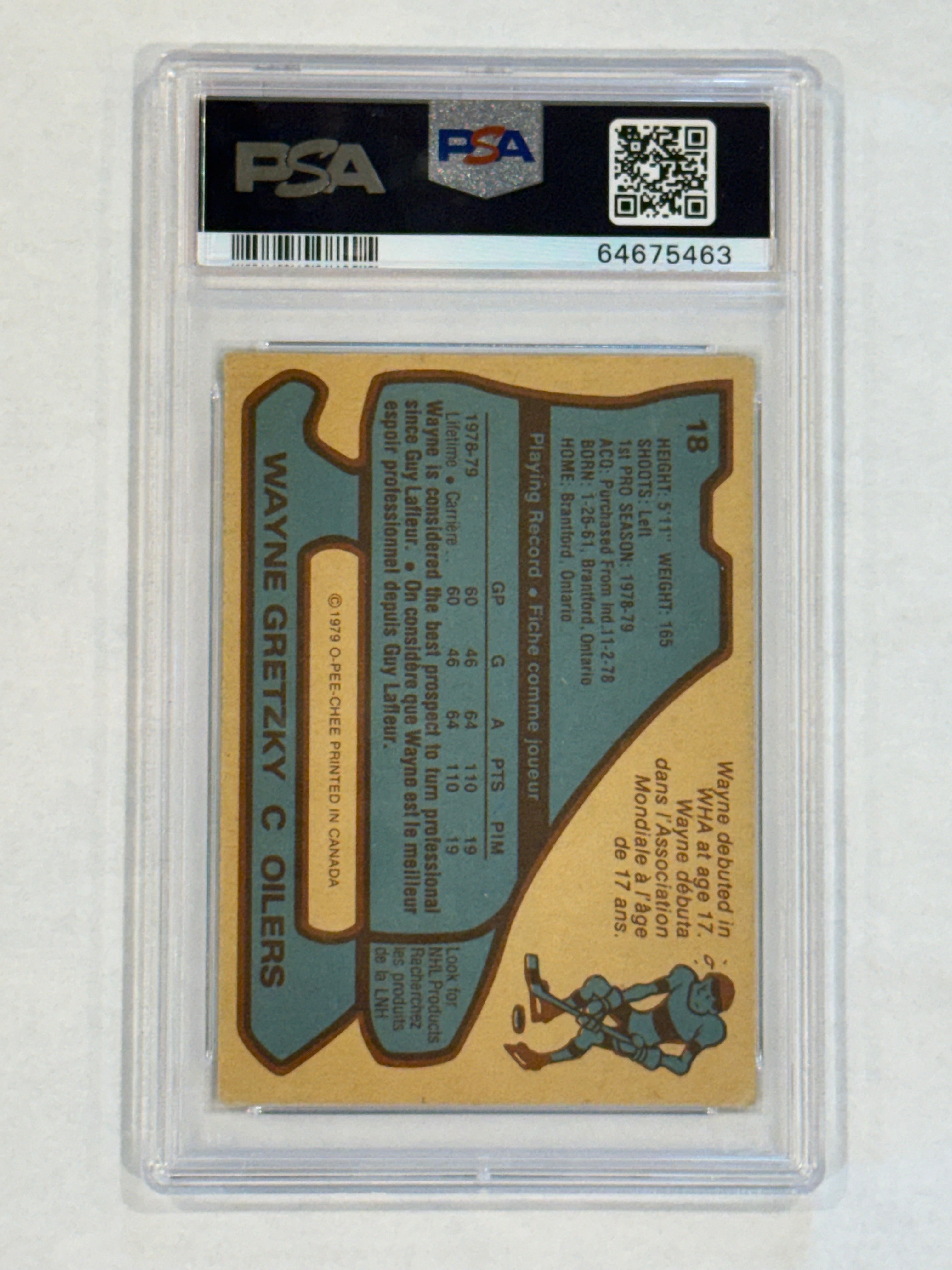1979 O-Pee-Chee Wayne Gretzky Rookie #18 – PSA 2.5