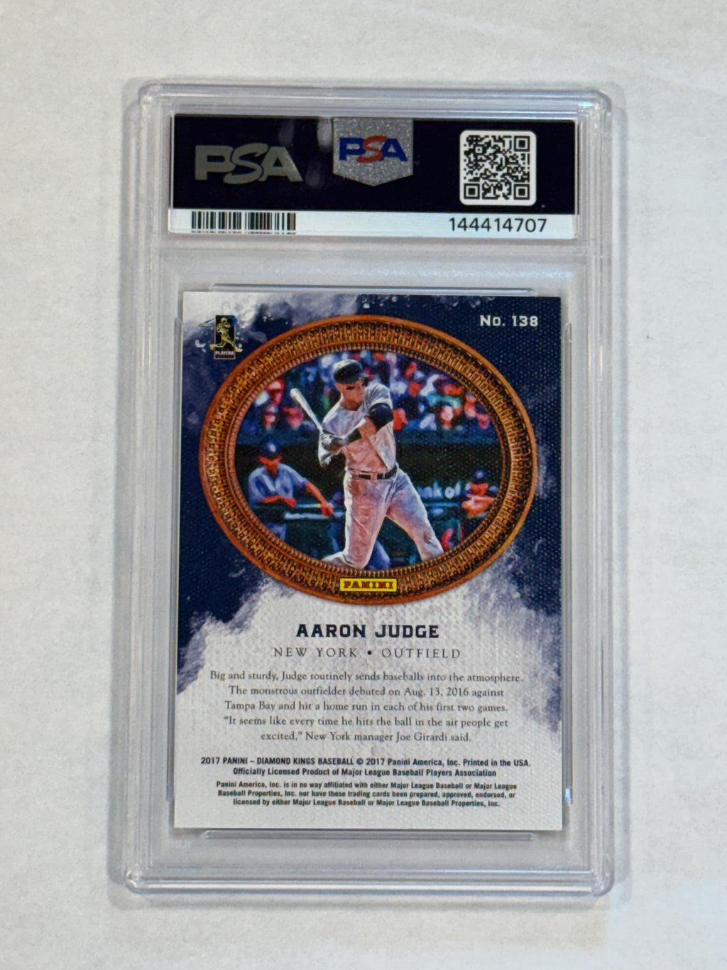 2017 Panini Diamond Kings Aaron Judge Rookie #138 – PSA 9